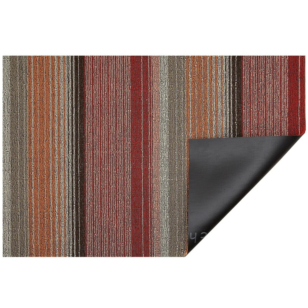 Chilewich Shag Mat Pop Stripe Paprika