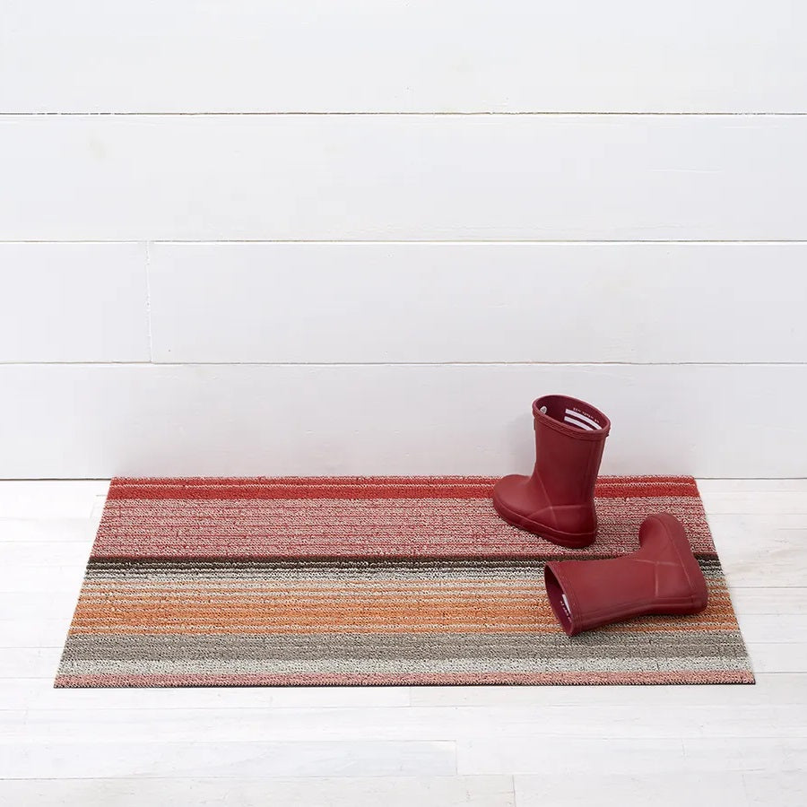 Chilewich Shag Mat Pop Stripe Paprika
