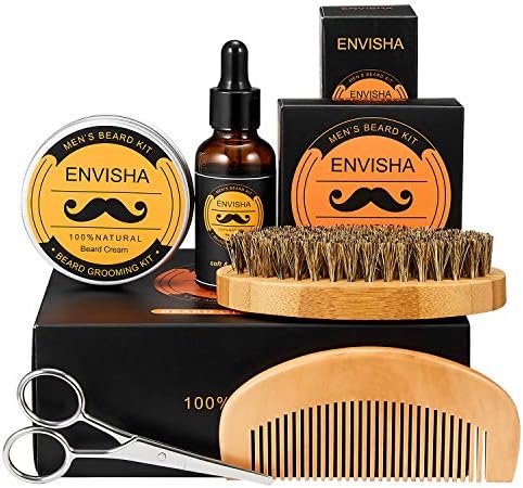 Beard Growth Kit,Beard Kit for Men Grooming & Care W/Beard Growth Oil,Beard Balm,Beard Brush,Beard Comb,Mustache Scissors,Storage Bag - Perfect Gifts for Men Beard Growth Trimming