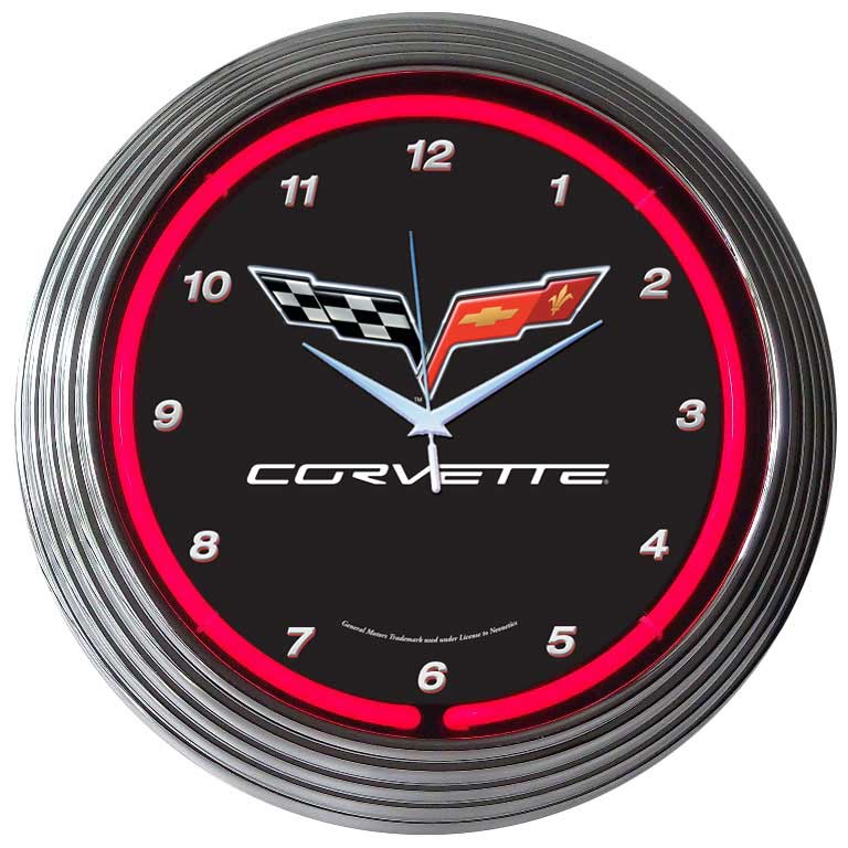 C6 Corvette Neon Wall Clock