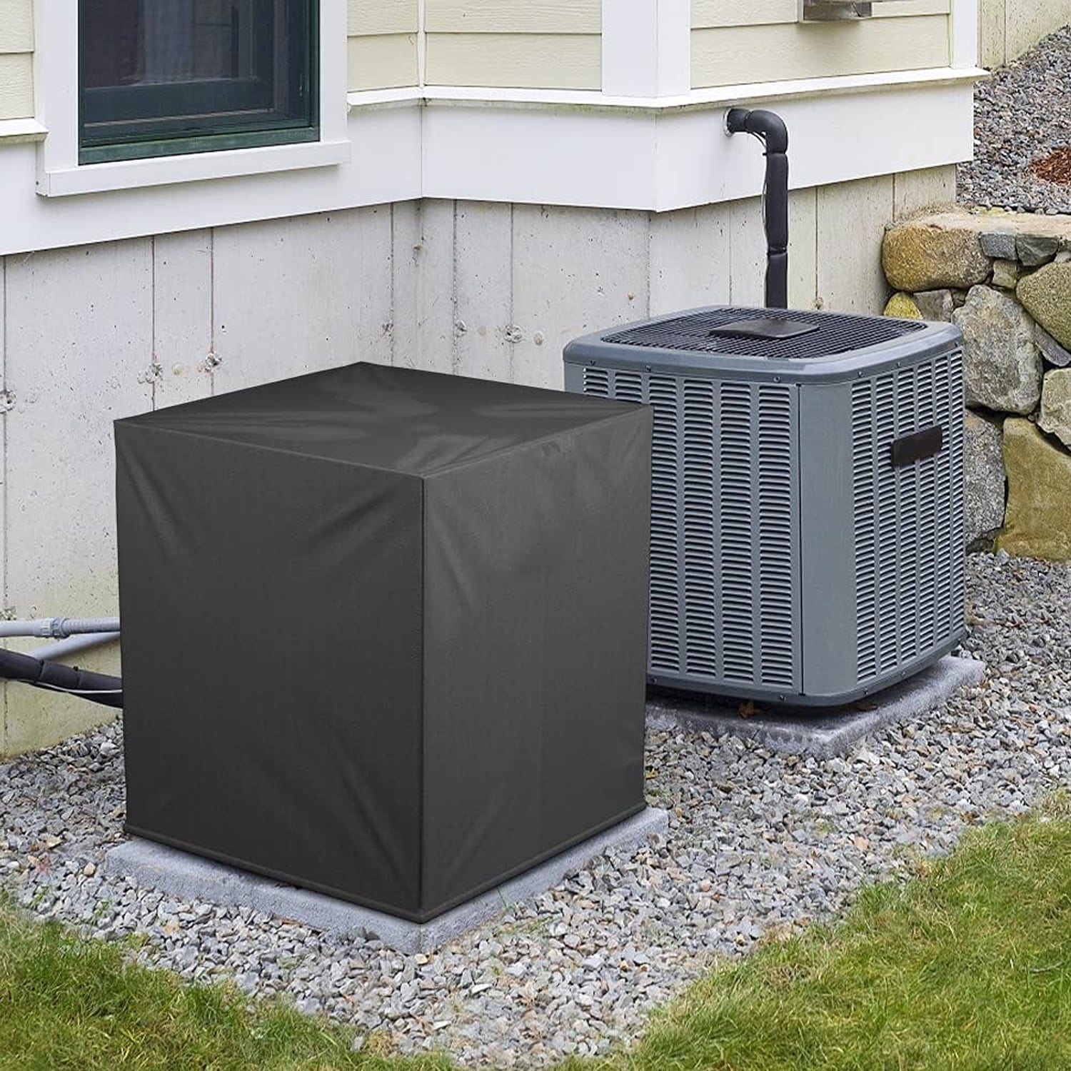 Air Conditioner Cover. Square Weatherproof Heavy Duty Air Conditioner Cover. Durable AC Winter Cover for Outside Unit Designed to